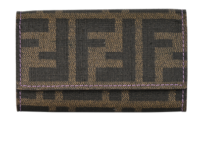 Fendi FF Key Wallet, &pound;150, Accessories, Brown/Purple, Canvas, Front view